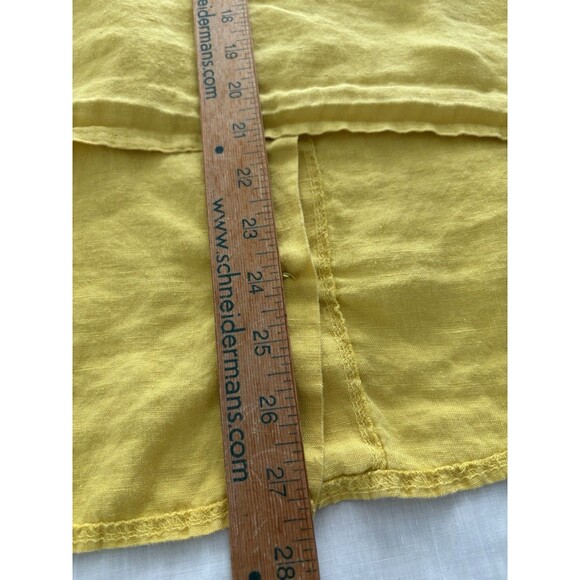 TERZO MILLENNIO Linen Top Button Back M Yellow Lagenlook Beach Lightweight Italy - Picture 8 of 16